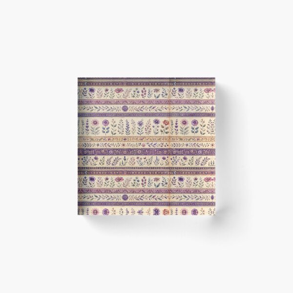 Artikelvorschau, vintage purple flowers and stripes  entworfen und verkauft von crealook01.