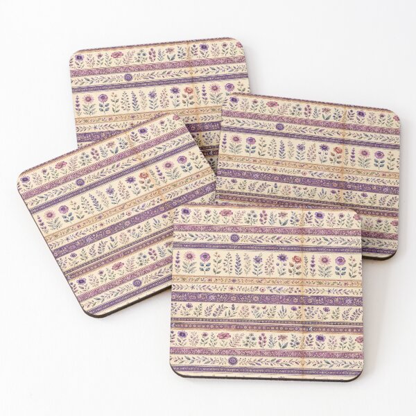 Artikelvorschau, vintage purple flowers and stripes entworfen und verkauft von crealook01.