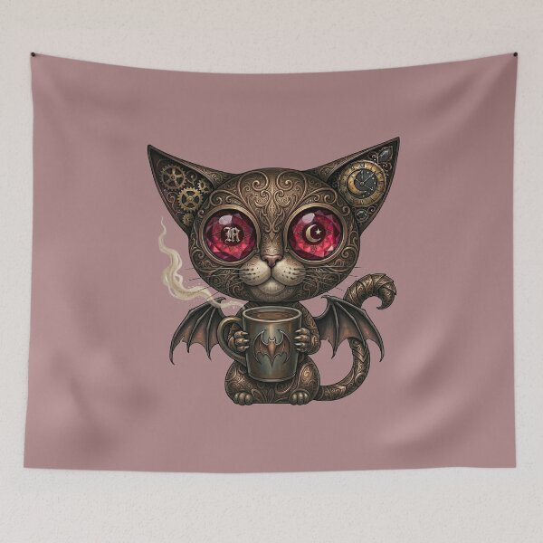Item preview, Spooky Coffee Cat Gothic Occult Aesthetic designed and sold by MegaNovaArt.