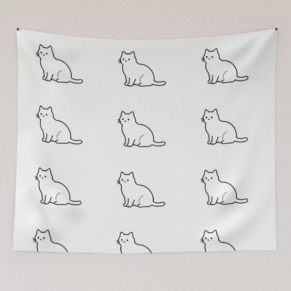 Item preview, Single‑line cat  Black & white  Minimalist, nature‑soft aesthetic  Cute, simple, elegant designed and sold by wallartofmio.