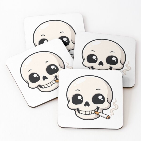 Item preview, Cute Skull Smoking Cigarette Kawaii Cartoon designed and sold by Seculinator.