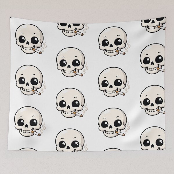 Item preview, Cute Skull Smoking Cigarette Kawaii Cartoon designed and sold by Seculinator.