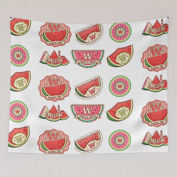 Item preview, Retro Watermelon Sticker Pack Summer Vibe Vintage Fruit Badge Design designed and sold by irfanshikh.