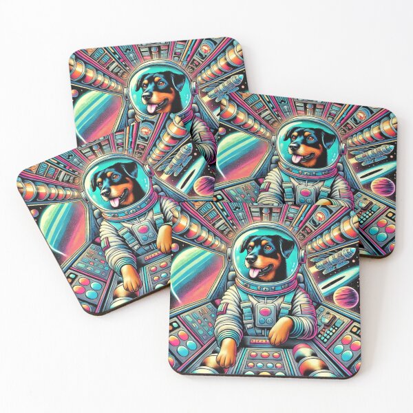 Item preview, Cute Astronaut Dog in Colorful Space Cockpit designed and sold by From Cyryl with Love.