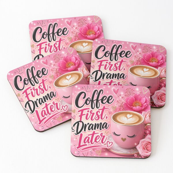 Item preview, Coffee First, Drama Later Sticker designed and sold by Stylestickers55.