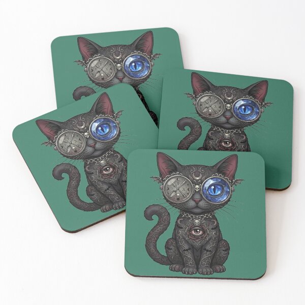 Item preview, Occult Eyed Gothic Cat Mystic Familiar designed and sold by MegaNovaArt.