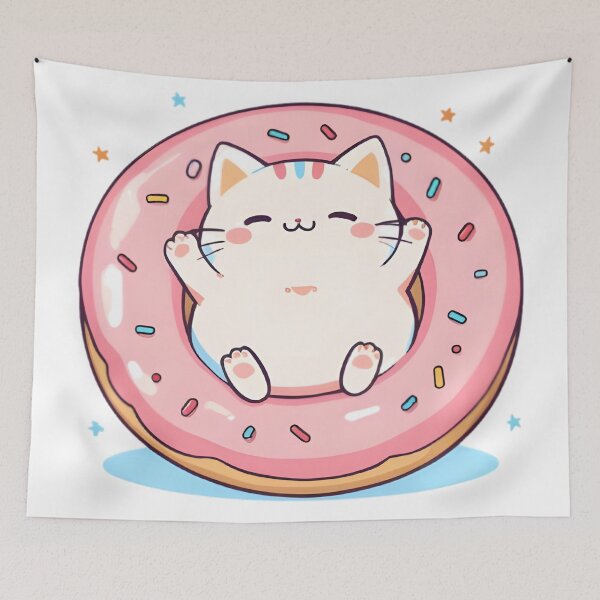Item preview, Donut Cat — Sweet Kawaii Cat Sticker designed and sold by tommysworks.