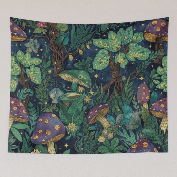 Aperçu de l'œuvre Magical Forest Pattern – Whimsical Woodland Seamless Design in Pastel Colors créée et vendue par Art70shop.