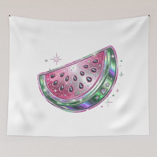 Item preview, Sparkly Glitter Watermelon Slice Holographic Pink Green Fruit Design designed and sold by irfanshikh.