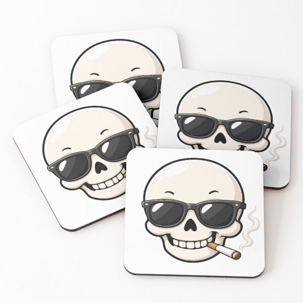 Item preview, Cool Skull with Sunglasses Smoking Cigarette Kawaii designed and sold by Seculinator.