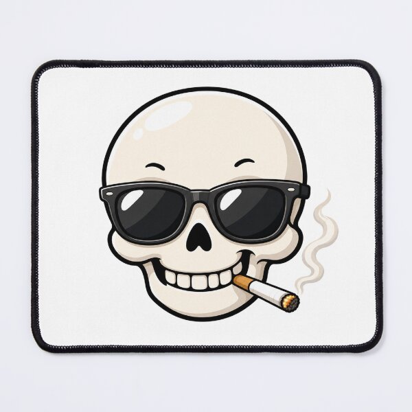 Item preview, Cool Skull with Sunglasses Smoking Cigarette Kawaii designed and sold by Seculinator.