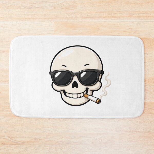 Item preview, Cool Skull with Sunglasses Smoking Cigarette Kawaii designed and sold by Seculinator.