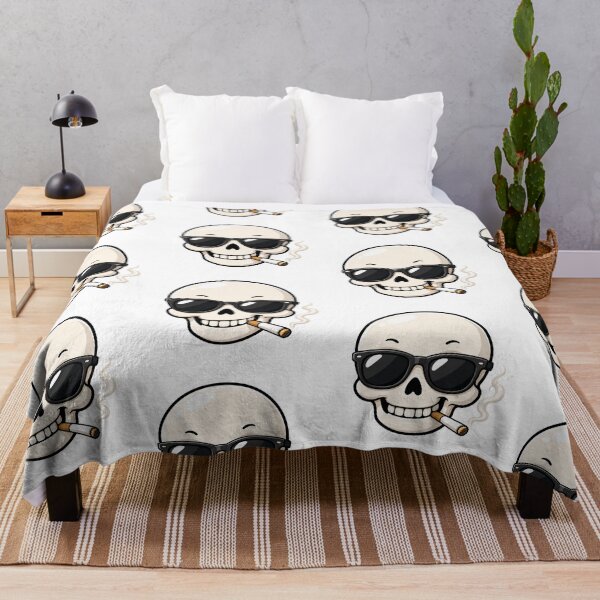 Item preview, Cool Skull with Sunglasses Smoking Cigarette Kawaii designed and sold by Seculinator.