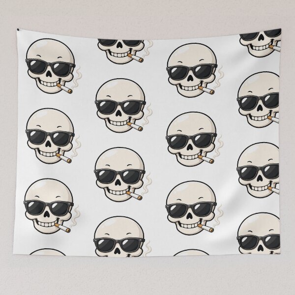 Item preview, Cool Skull with Sunglasses Smoking Cigarette Kawaii designed and sold by Seculinator.