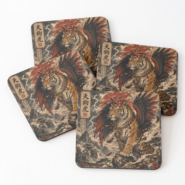 Item preview, Tengu Tiger – Lord of the Tempest Peaks | Yokai Zodiac Collection designed and sold by KMChronicles.