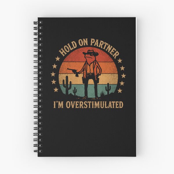 Item preview, Hold On Partner I'm Overstimulated Funny Cowboy Frog Western Neurodivergent designed and sold by RetroMini2026.