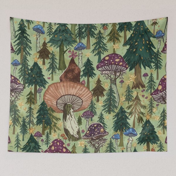 Item preview, Magical Forest Pattern – Whimsical Woodland Seamless Design in Pastel Colors designed and sold by Art70shop.