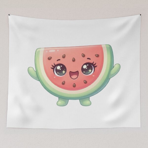 Item preview, Cute Kawaii Watermelon Character Funny Happy Fruit Cartoon Design designed and sold by irfanshikh.