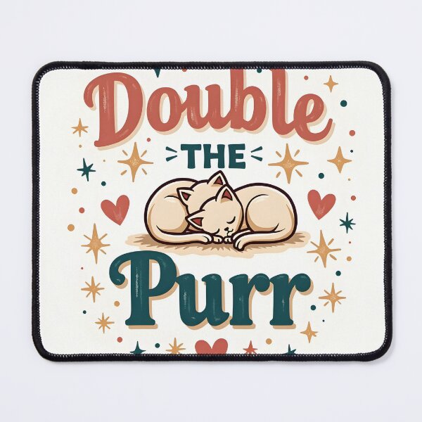 Item preview, Double the Purr Cute Cat Lover Gift T-Shirt designed and sold by MilaPrintify.