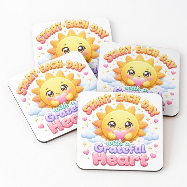 Item preview, Start Each Day With A Grateful Heart | Kawaii Sunshine Positivity Art designed and sold by Dulxoz.