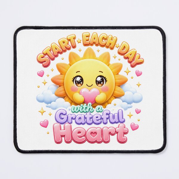 Item preview, Start Each Day With A Grateful Heart | Kawaii Sunshine Positivity Art designed and sold by Dulxoz.
