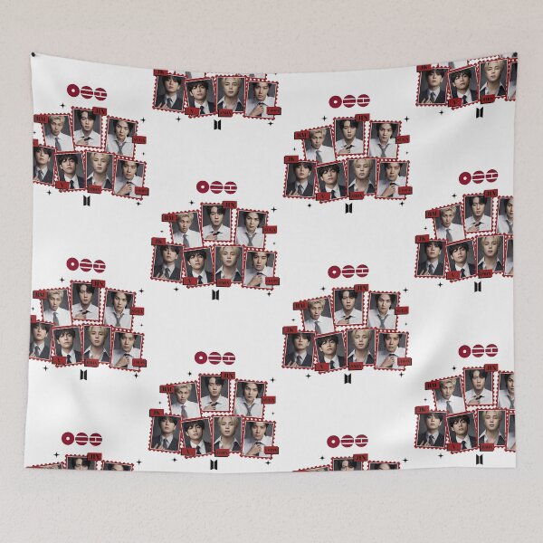 Item preview, BTS Members Vintage Red Stamp Collage designed and sold by moamaxshop.
