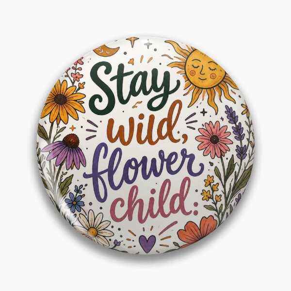 Item preview, Stay Wild Flower Child - Boho Celestial Floral Sticker designed and sold by Scro-Ciob-Shop.
