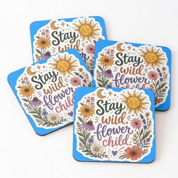 Item preview, Stay Wild Flower Child - Boho Celestial Floral Sticker designed and sold by Scro-Ciob-Shop.