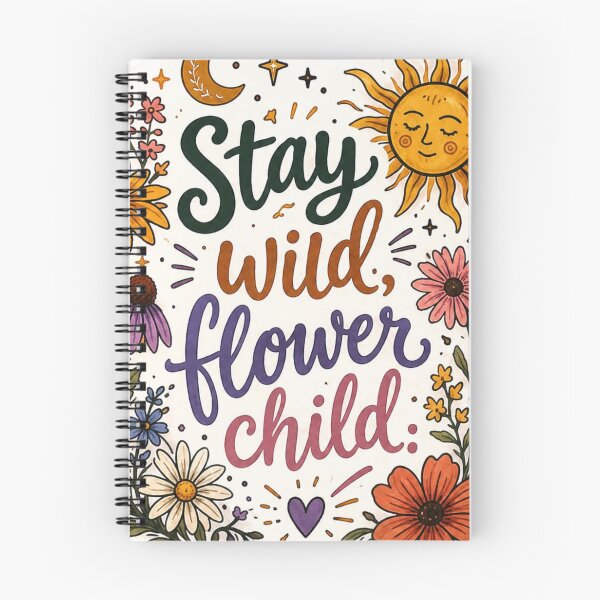 Item preview, Stay Wild Flower Child - Boho Celestial Floral Sticker designed and sold by Scro-Ciob-Shop.