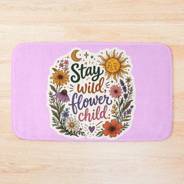 Item preview, Stay Wild Flower Child - Boho Celestial Floral Sticker designed and sold by Scro-Ciob-Shop.