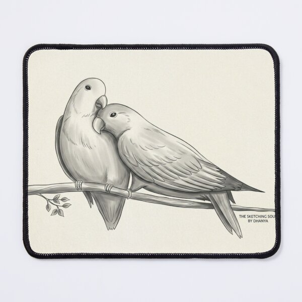 Item preview, Lovely Birds Pencil Sketch designed and sold by Artgirldhanya.