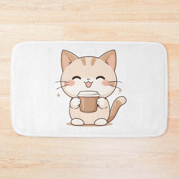 Item preview, Caffeine and Vibes Cat — Funny Kawaii Coffee Sticker designed and sold by tommysworks.