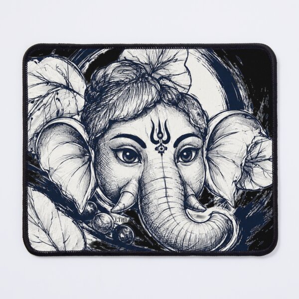 Item preview, Ganesh Vighnaharta Sacred Ink Art  designed and sold by JTitli.