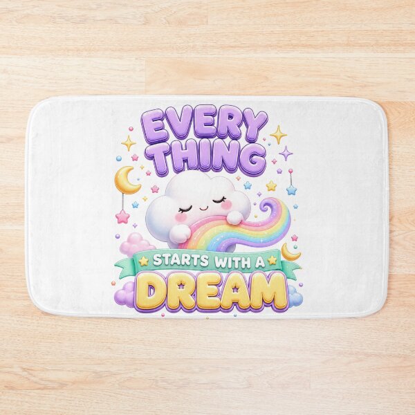 Item preview, Everything Starts With A Dream | Kawaii Pastel Rainbow Cloud Art designed and sold by Dulxoz.