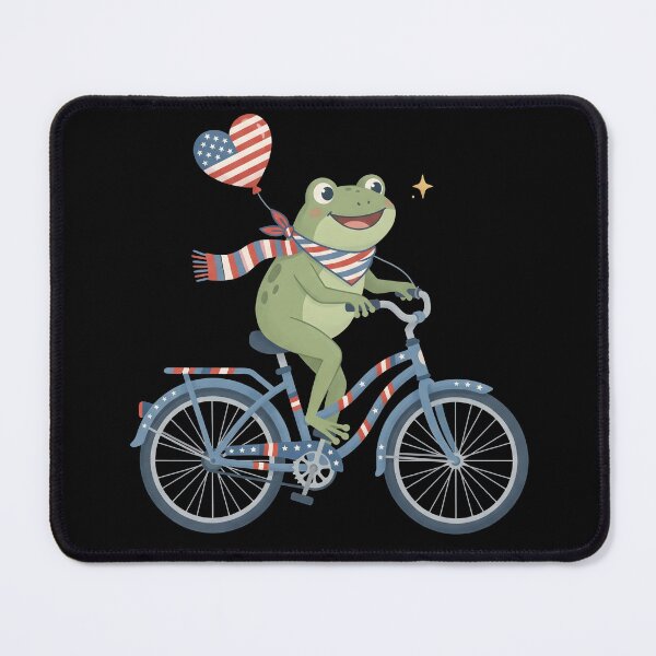 Item preview, Patriotic Frog Riding Bicycle | Cute Fourth of July Cartoon Animal designed and sold by fawzimorsy.