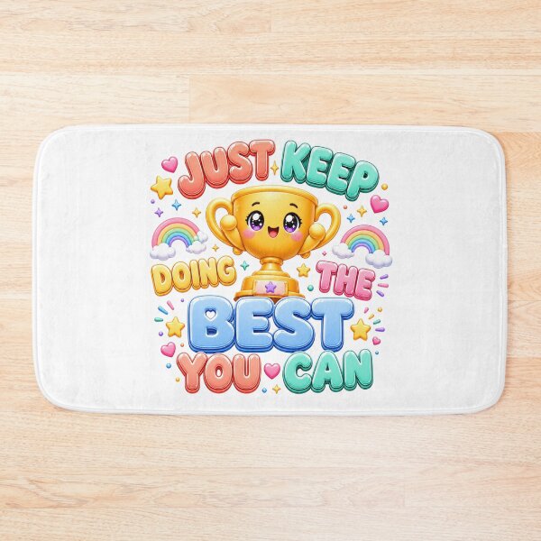 Item preview, Just Keep Doing The Best You Can | Kawaii Trophy Rainbow Motivation designed and sold by Dulxoz.