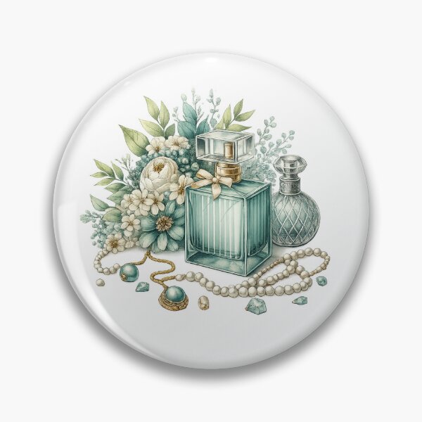 Item preview, vintage perfume bottle watercolor designed and sold by crealook01.