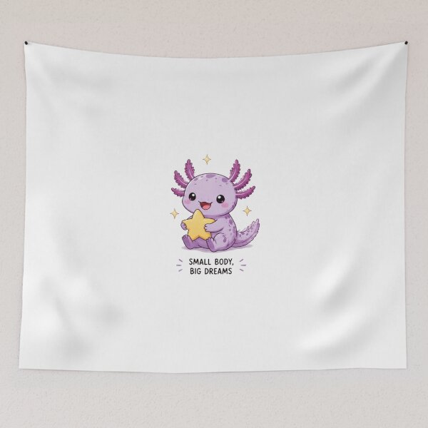 Item preview, Cute Axolotl Holding a Star – Small Body, Big Dreams Kawaii Design designed and sold by Ancient Egypt treasures.