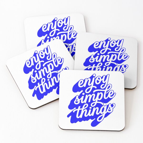 Item preview, Enjoy Simple Things Blue Cursive Quote designed and sold by FaizArtShop.