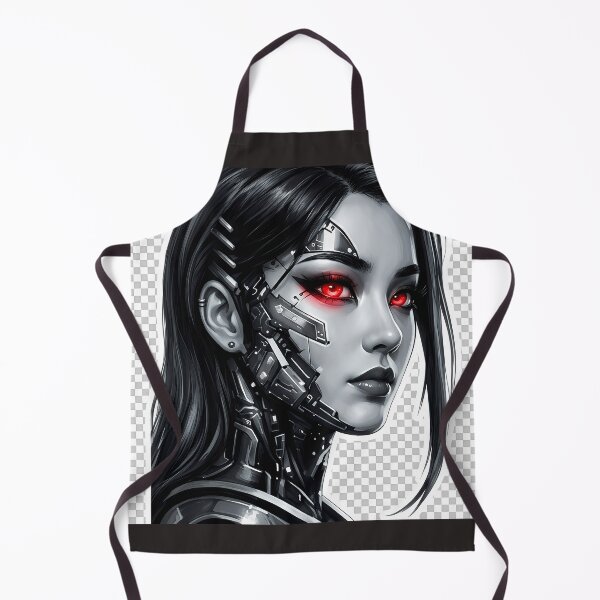 Item preview, Crimson Logic - Monochrome Cybernetic Portrait designed and sold by Neo Tokio.