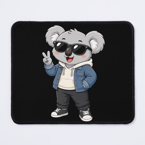 Item preview, Cool Koala Bear Denim Jacket Hoodie Sunglasses Peace Sign designed and sold by Seculinator.