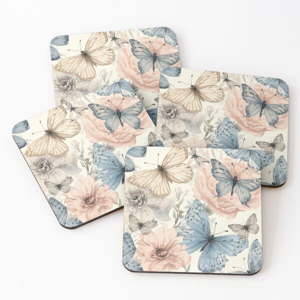 Aperçu de l'œuvre Soft Butterfly Pattern – Gentle Pastel Seamless Design for Kids & Decor créée et vendue par Art70shop.