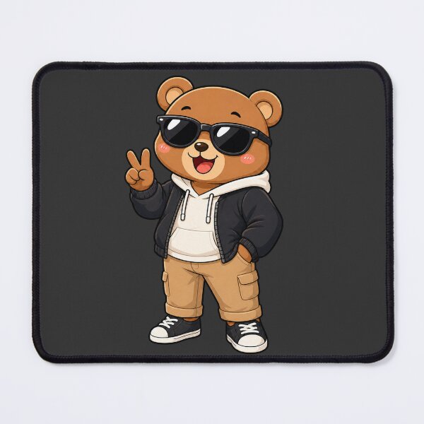 Item preview, Cool Teddy Bear Hoodie Sunglasses Peace Sign Urban designed and sold by Seculinator.
