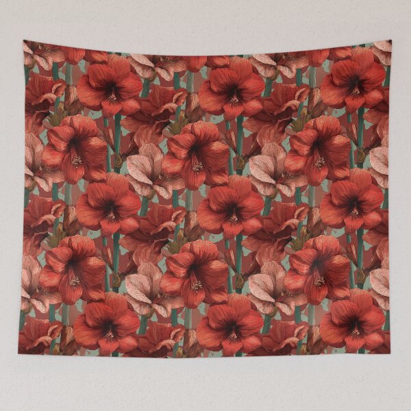 Item preview, Petaled Amaryllis Print  - Botanical Garden Pattern   - Moms Day Gifts designed and sold by RoyalStarsPatts.