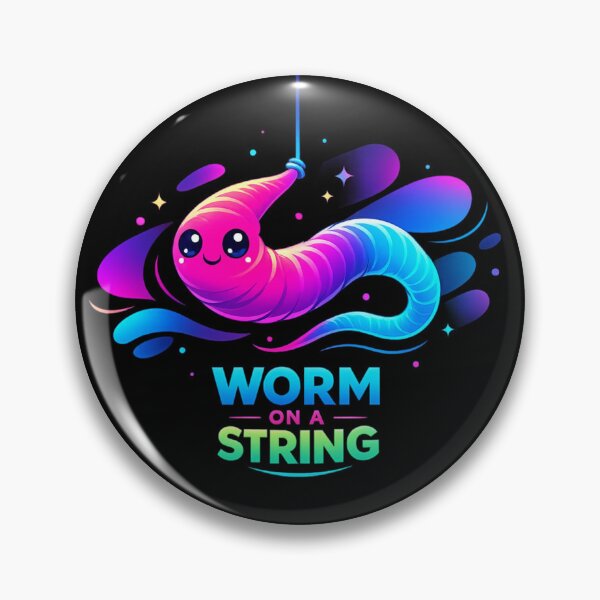 Item preview, Neon Worm On A String Cute Internet Meme Character designed and sold by PunchDrop.