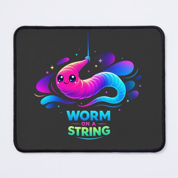 Item preview, Neon Worm On A String Cute Internet Meme Character designed and sold by PunchDrop.