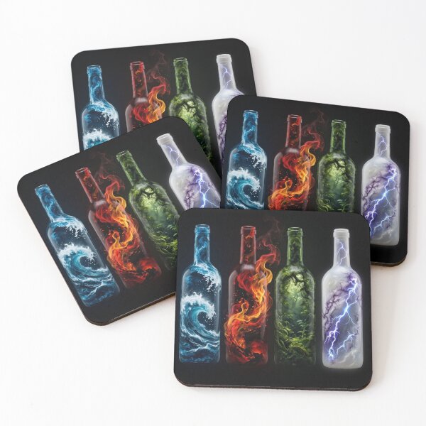 Item preview, Four Element Bottles Water Fire Earth Lightning designed and sold by Pioneer Spirit Market.