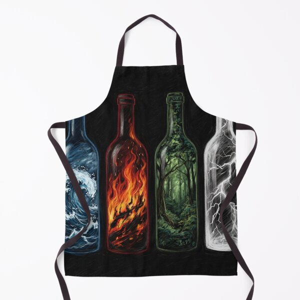 Item preview, Four Chalk Style Element Bottles Water Fire Forest Lightning designed and sold by Pioneer Spirit Market.