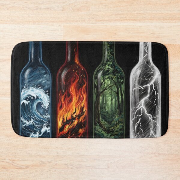Item preview, Four Chalk Style Element Bottles Water Fire Forest Lightning designed and sold by Pioneer Spirit Market.
