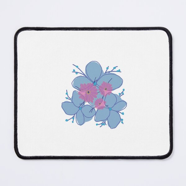 Item preview, Cute Blue and Pink Floral Aesthetic Doodle Sticker designed and sold by UniqueVibesArt.